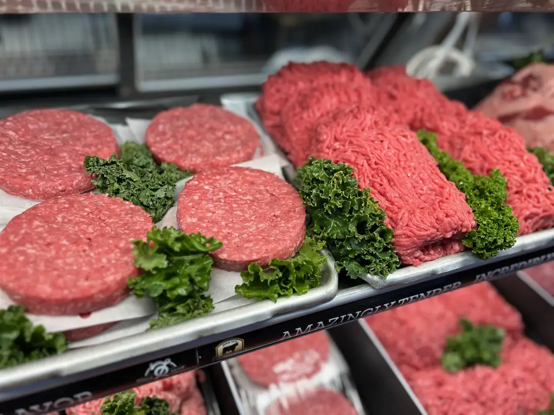 freshly ground hamburger patties